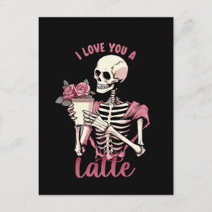 Ich liebe dich ein Valentinstag-Skelett Postkarte