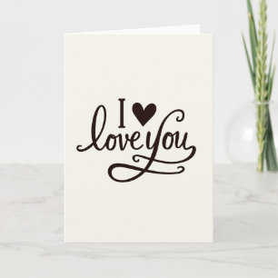 Ich liebe dich, einfache Herzkarte Karte