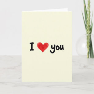 Ich liebe dich einfache herzliche Karte