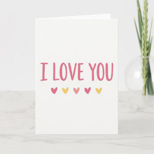 Ich liebe dich einfache süße Karte