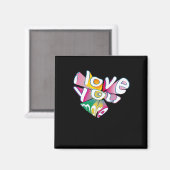 Ich liebe dich, eleganter Stil  Magnet (Vorderseite/Rückseite)