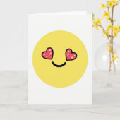 Ich liebe dich Emoji-Herzen Karte (Gelbe Blume)