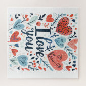 Ich liebe Dich farbenfrohe Nachricht Puzzle (Horizontal)