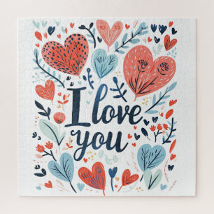 Ich liebe Dich farbenfrohe Nachricht Puzzle