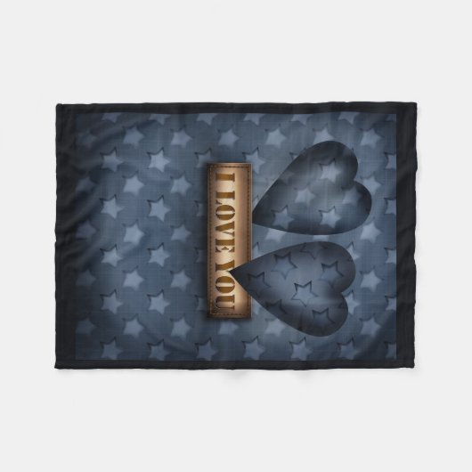 Ich Liebe dich Fleecedecke (Vorderseite (Horizontal))