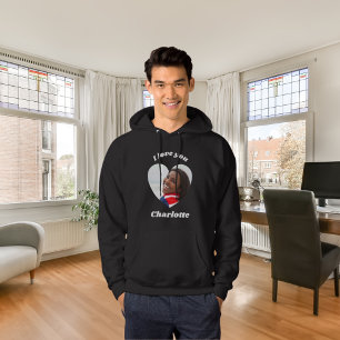 Ich liebe dich Foto Name Herz Hoodie