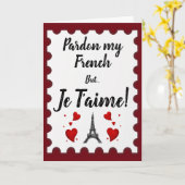 Ich liebe dich, French Valentine Card Karte (Gelbe Blume)