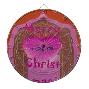 Ich liebe dich Frohe Weihnachten Herz Dartscheibe