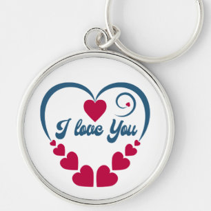 Ich liebe Dich. Frohen Valentinstag.  Schlüsselanhänger