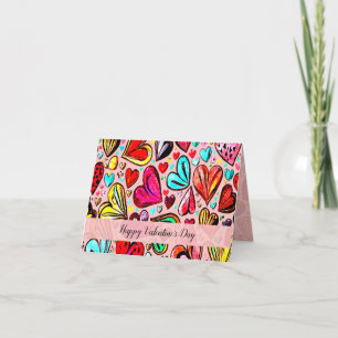 ICH LIEBE DICH FUNKY-HERZ MUSTER DESIGN KARTE