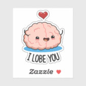 Ich liebe dich Funny Brain Pub Aufkleber (Blatt)