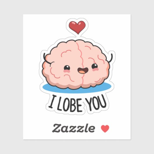 Ich liebe dich Funny Brain Pub Aufkleber (Blatt)