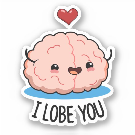 Ich liebe dich Funny Brain Pub Aufkleber (Vorderseite)