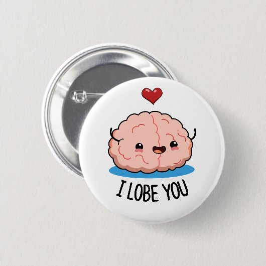 Ich liebe dich Funny Brain Pub Button (Vorne & Hinten)