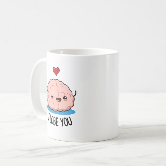 Ich liebe dich Funny Brain Pub Kaffeetasse (Vorderseite Links)