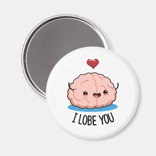Ich liebe dich Funny Brain Pub Magnet (Vorderseite/Rückseite)