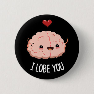 Ich liebe dich Funny Brain Pun Dark BG Button