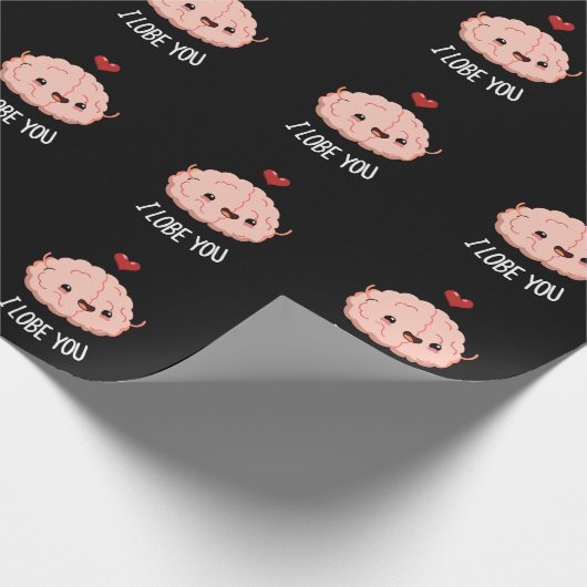 Ich liebe dich Funny Brain Pun Dark BG Geschenkpapier (Ecke)