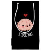 Ich liebe dich Funny Brain Pun Dark BG Kleine Geschenktüte (Vorderseite)