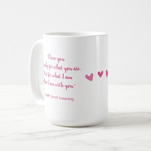 "Ich Liebe dich für das, was du bist"... Valentins Kaffeetasse (Vorderseite Links)