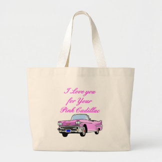 Ich liebe dich für deinen rosa Cadillac Vintage 50 Jumbo Stoffbeutel