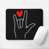 Ich liebe dich Gebärdensprache Süß Glückliches Val Mousepad (Mit Mouse)