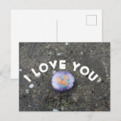Ich liebe dich gemalter Stein Postkarte (Vorne/Hinten)