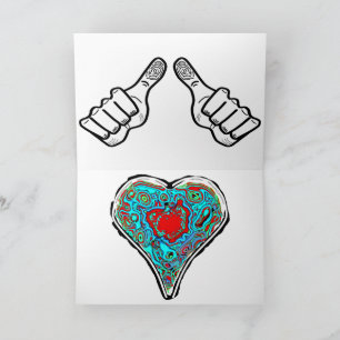 Ich liebe dich gesagt mit Handgesten und farbenfro Feiertagskarte