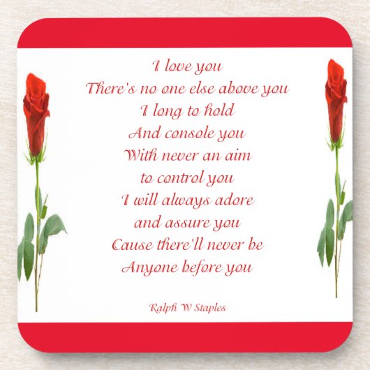 Ich Liebe dich Getränkeuntersetzer (Vorderseite)