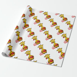 ich liebe dich Giraffe Geschenkpapier