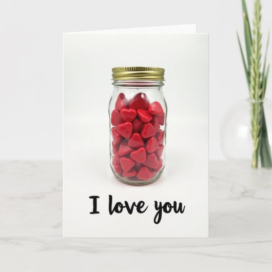 Ich liebe dich Glas der Herzen Karte (Vorderseite)