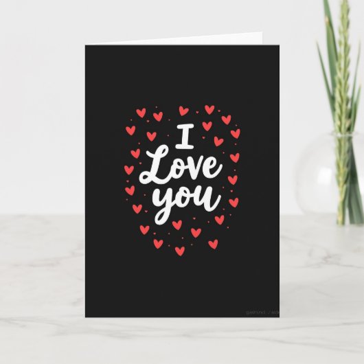 Ich liebe dich glatte rote Herzen Karte (Vorderseite)