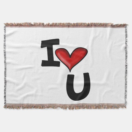 Ich liebe dich Graphic Typography Decke (Vorderseite)