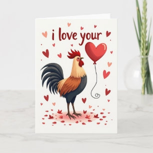 Ich liebe dich Hahn Karte