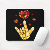 Ich liebe dich Hand Gebärdensprache Asl - Herzen V Mousepad (Mit Mouse)