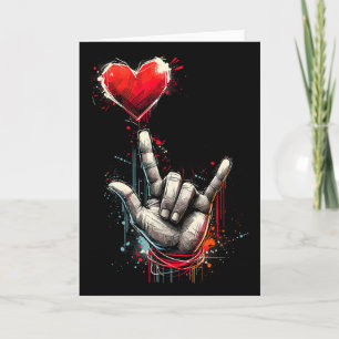 Ich liebe dich Handzeichen Asl Herz Frauen Kinder  Karte