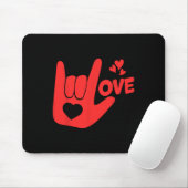 Ich liebe dich Handzeichen Asl Valentinstag Lustig Mousepad (Mit Mouse)