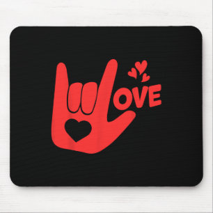 Ich liebe dich Handzeichen Asl Valentinstag Lustig Mousepad