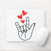 Ich-liebe-dich-Handzeichen Herz Frauen Mädchen Val Mousepad (Mit Mouse)