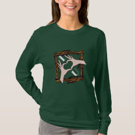 Ich liebe dich Handzeichen Herz Kunst Langarm T-Sh T-Shirt
