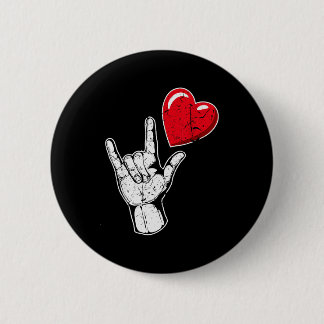 Ich liebe dich Handzeichen Valentinstag Shirt _ Sp Button
