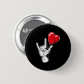 Ich liebe dich Handzeichen Valentinstag Shirt _ Sp Button (Vorne & Hinten)