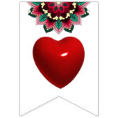 Ich Liebe dich! Heirate mich! Mandala in tiefrosa Wimpelkette (Dritte Fahne)