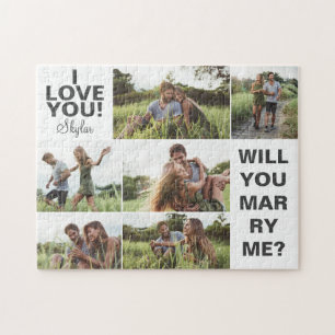 Ich Liebe dich! Heiraten Sie mir Fotocollage Puzzle
