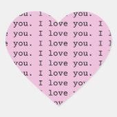 "Ich Liebe dich" Herz-Aufkleber (Vorderseite)