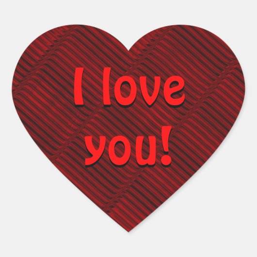 Ich Liebe dich! Herz-Aufkleber (Vorderseite)