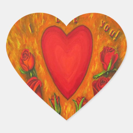 Ich Liebe dich Herz-Aufkleber (Vorderseite)