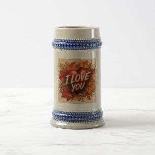 Ich liebe dich Herz Design Bierglas