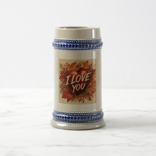 Ich liebe dich Herz Design Bierglas (Mittel)