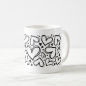 Ich liebe dich Herz Design Kaffeetasse (VorderseiteRechts)